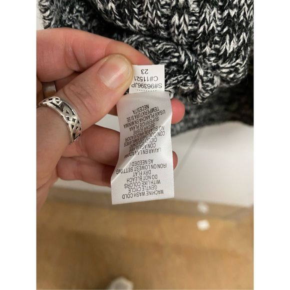 Studio One New York NWT Gray Flecked Sweater Dress Cowl Neck, Size Large, MP $74 - Picture 9 of 11